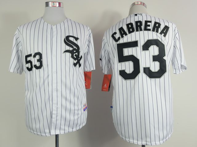 Men Chicago White Sox #53 Cabrera White MLB Jerseys